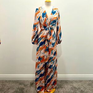 LONG SLEEVE JUMPSUIT, TIE DYED,SIZE SMALL